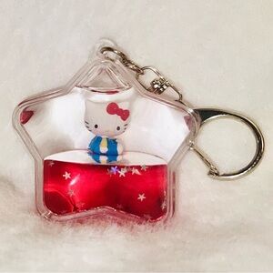 Hello Kitty & Friends Tsunameez Acrylic Keychain/Red Liquid Glitter W/ 3D Figure